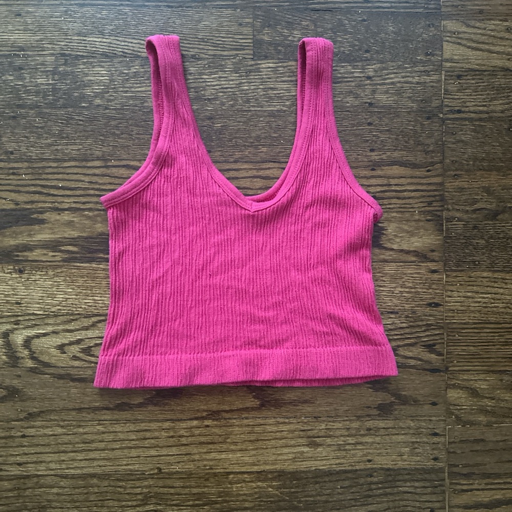 Urban Outfitters Fuchsia Ribbed Tank Top